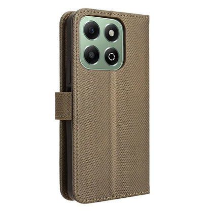 For Honor X6b 4G Phone Stand Case Diamond Texture PU Leather Cover Wallet
