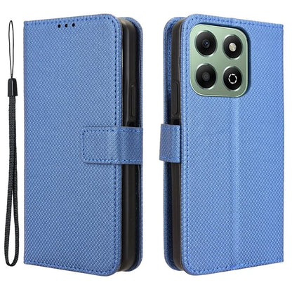 For Honor X6b 4G Phone Stand Case Diamond Texture PU Leather Cover Wallet