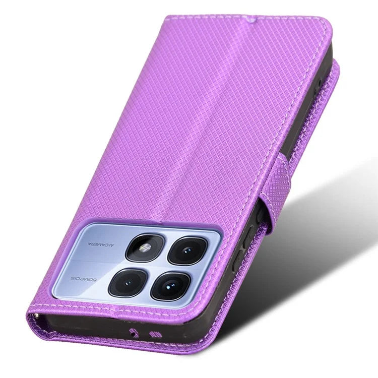 For Xiaomi Redmi K70 Ultra Phone Stand Case Diamond Texture PU Leather Cover Wallet