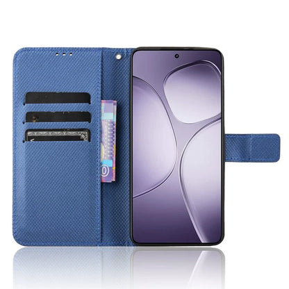 For Xiaomi Redmi K70 Ultra Phone Stand Case Diamond Texture PU Leather Cover Wallet