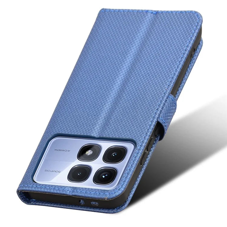 For Xiaomi Redmi K70 Ultra Phone Stand Case Diamond Texture PU Leather Cover Wallet