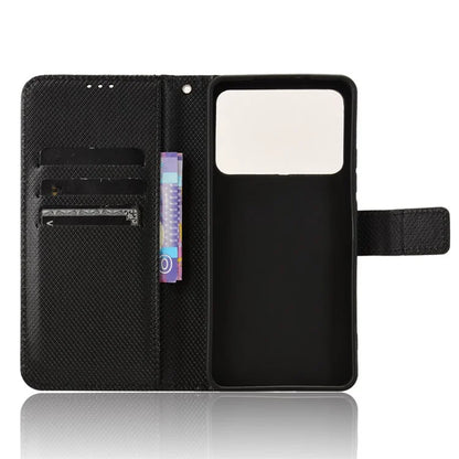 For Xiaomi Redmi K70 Ultra Phone Stand Case Diamond Texture PU Leather Cover Wallet