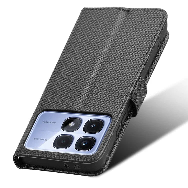 For Xiaomi Redmi K70 Ultra Phone Stand Case Diamond Texture PU Leather Cover Wallet