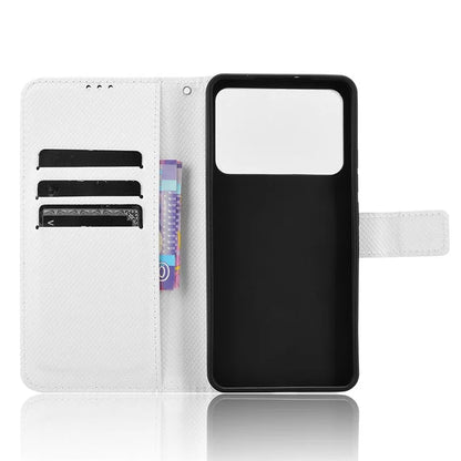 For Xiaomi Redmi K70 Ultra Phone Stand Case Diamond Texture PU Leather Cover Wallet