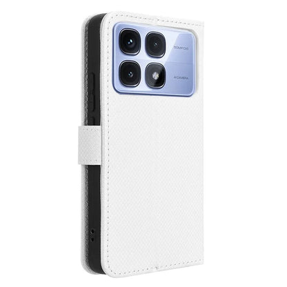 For Xiaomi Redmi K70 Ultra Phone Stand Case Diamond Texture PU Leather Cover Wallet