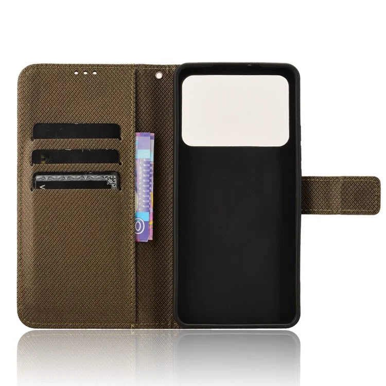 For Xiaomi Redmi K70 Ultra Phone Stand Case Diamond Texture PU Leather Cover Wallet
