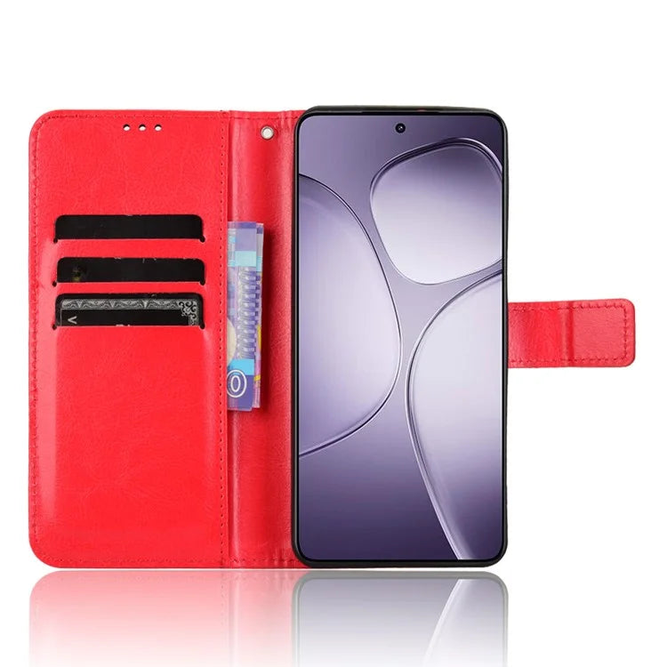 For Xiaomi Redmi K70 Ultra Phone Stand Case Crazy Horse Texture PU Leather Cover Wallet