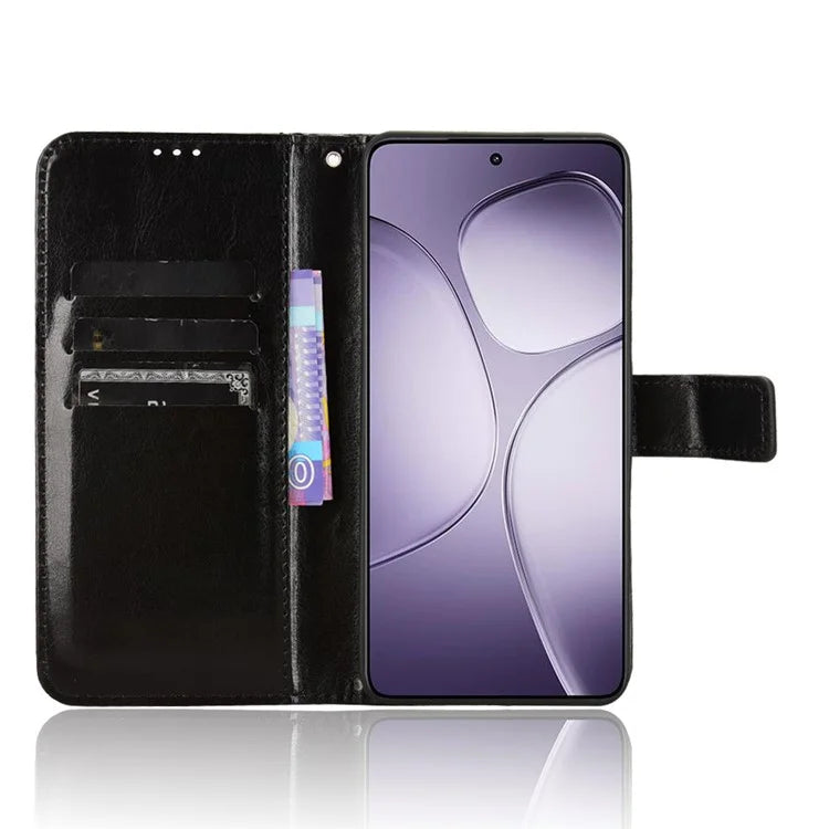 For Xiaomi Redmi K70 Ultra Phone Stand Case Crazy Horse Texture PU Leather Cover Wallet