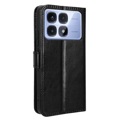 For Xiaomi Redmi K70 Ultra Phone Stand Case Crazy Horse Texture PU Leather Cover Wallet