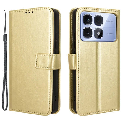 For Xiaomi Redmi K70 Ultra Phone Stand Case Crazy Horse Texture PU Leather Cover Wallet