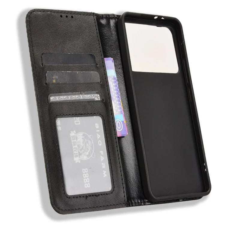 For Xiaomi Redmi K70 Ultra Cell Phone Case Retro PU Leather Wallet Phone Stand Cover