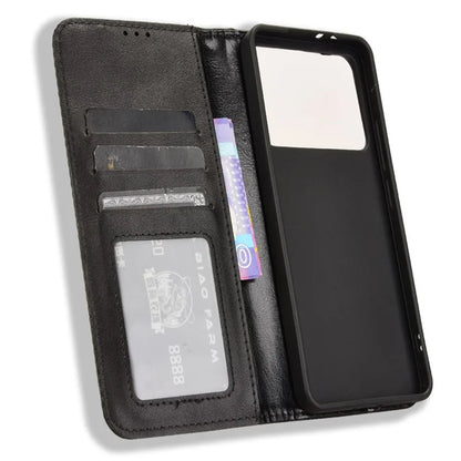 For Xiaomi Redmi K70 Ultra Cell Phone Case Retro PU Leather Wallet Phone Stand Cover