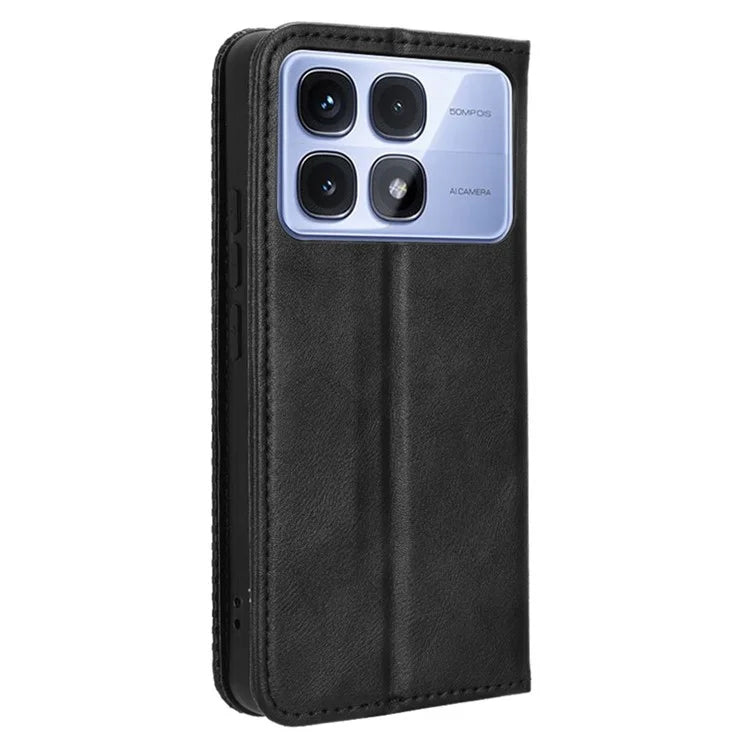For Xiaomi Redmi K70 Ultra Cell Phone Case Retro PU Leather Wallet Phone Stand Cover