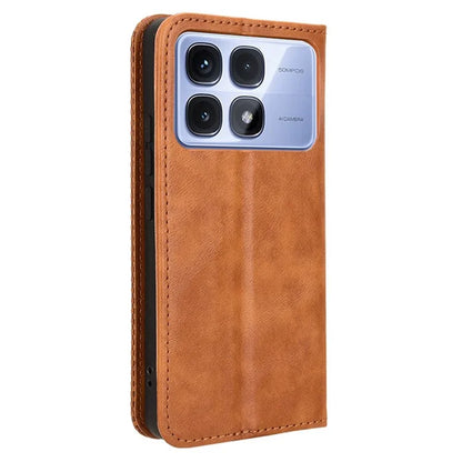 For Xiaomi Redmi K70 Ultra Cell Phone Case Retro PU Leather Wallet Phone Stand Cover