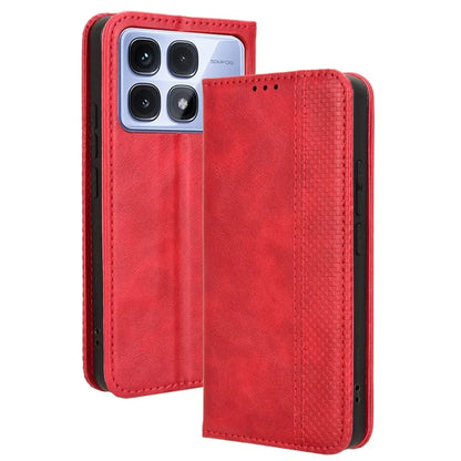 For Xiaomi Redmi K70 Ultra Cell Phone Case Retro PU Leather Wallet Phone Stand Cover