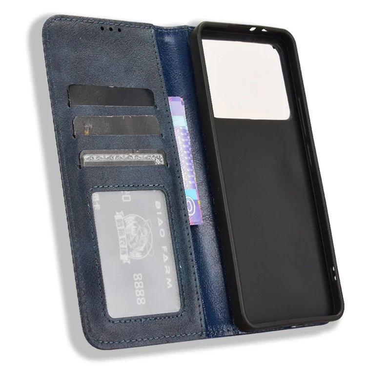 For Xiaomi Redmi K70 Ultra Cell Phone Case Retro PU Leather Wallet Phone Stand Cover