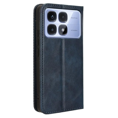 For Xiaomi Redmi K70 Ultra Cell Phone Case Retro PU Leather Wallet Phone Stand Cover