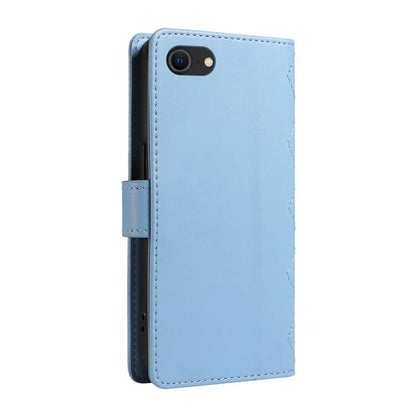 For iPhone SE (2022) / SE (2020) / iPhone 8 / 7 / 6s / 6 Case Rhombus Pattern Leather Phone Cover with Straps