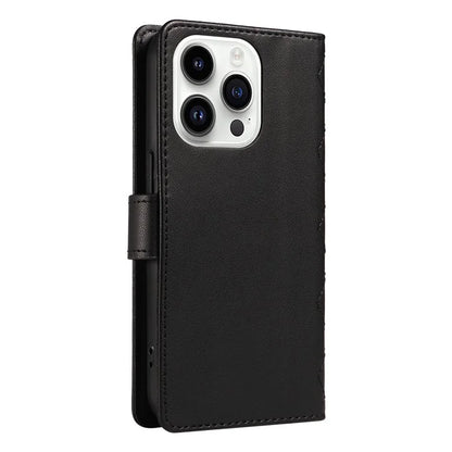 For iPhone 14 Pro Crossbody Case Rhombus Leather Stand Flip Protective Cover