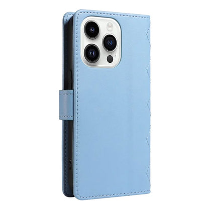 For iPhone 14 Pro Crossbody Case Rhombus Leather Stand Flip Protective Cover
