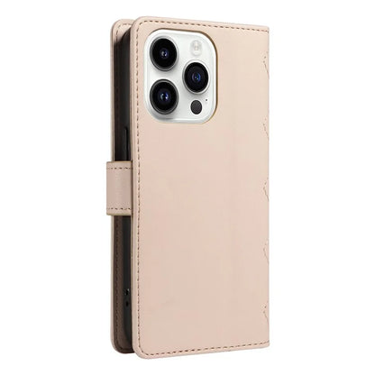 For iPhone 14 Pro Crossbody Case Rhombus Leather Stand Flip Protective Cover