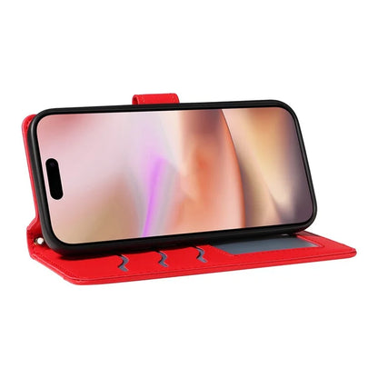 For iPhone 16 Case Wallet Quilted Leather Phone Cover with Shoulder Strap, Wrist Strap