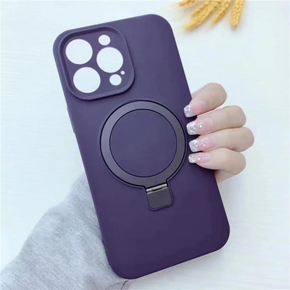 For iPhone 13 Pro Case Compatible with MagSafe Liquid Silicone Ring Kickstand Phone Cover