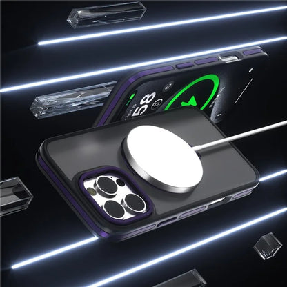 C1 Series For iPhone 15 Pro Case Rotatable Magnetic Ring Kickstand Drop-Proof TPU+PC Phone Cover