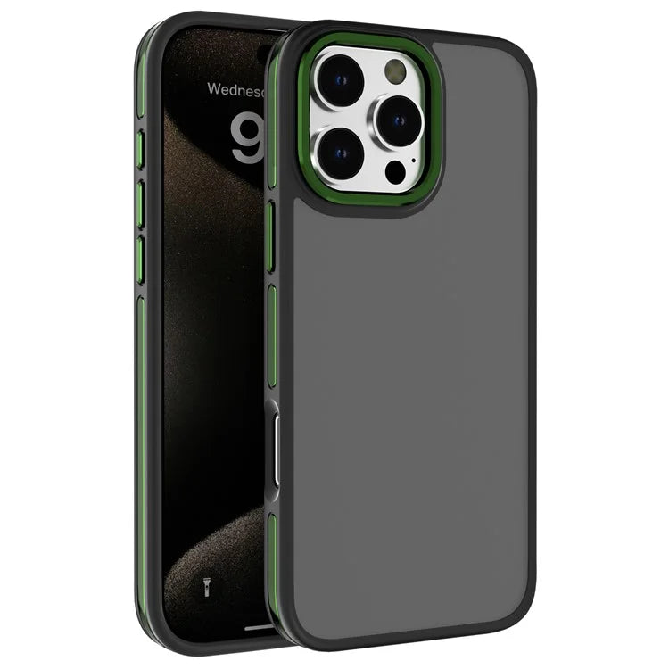 C1 Series For iPhone 15 Pro Case Translucent Matte Back TPU+PC Anti-Drop Phone Cover