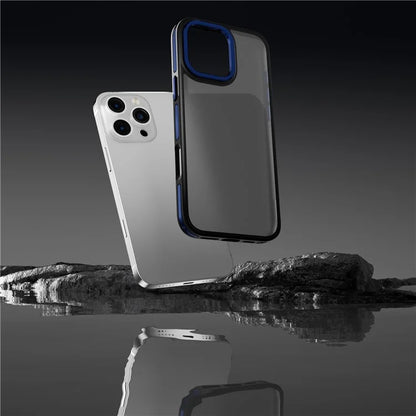 C1 Series For iPhone 15 Pro Case Translucent Matte Back TPU+PC Anti-Drop Phone Cover