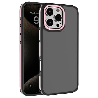C1 Series For iPhone 15 Pro Case Translucent Matte Back TPU+PC Anti-Drop Phone Cover