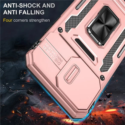Armor Series For iPhone 16 Pro Max Case PC+TPU Kickstand Phone Cover with Slide Lens Lid