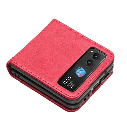 For Motorola Razr 40 5G Case Flower Imprint Leather Phone Cover with Card Holder