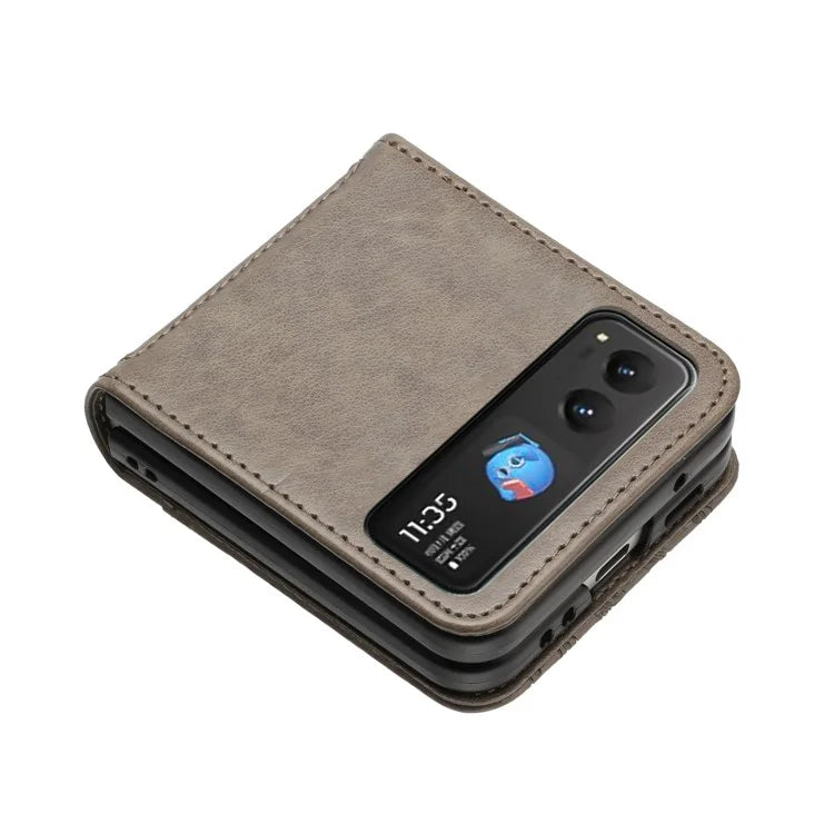For Motorola Razr 40 5G Case Flower Imprint Leather Phone Cover with Card Holder