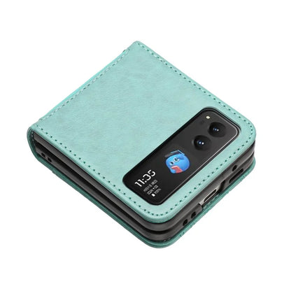 For Motorola Razr 40 5G Case Flower Imprint Leather Phone Cover with Card Holder