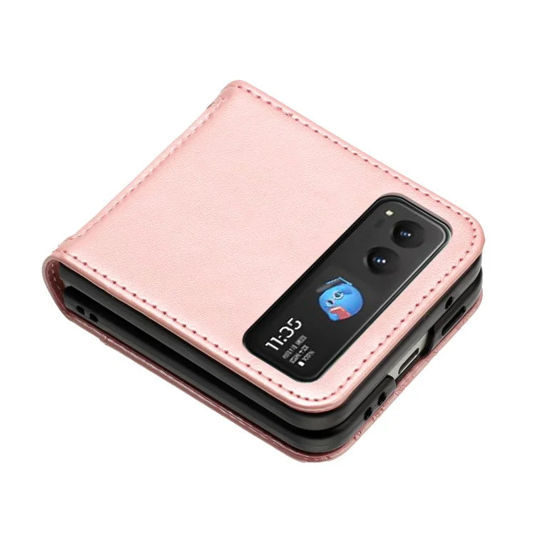 For Motorola Razr 40 5G Case Flower Imprint Leather Phone Cover with Card Holder