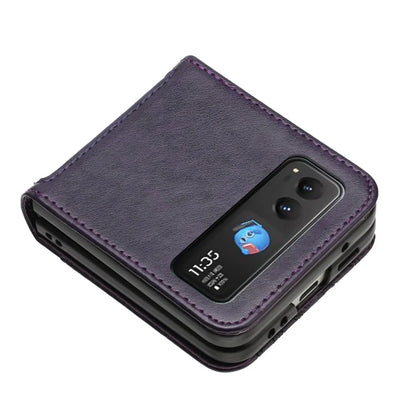 For Motorola Razr 40 5G Case Flower Imprint Leather Phone Cover with Card Holder