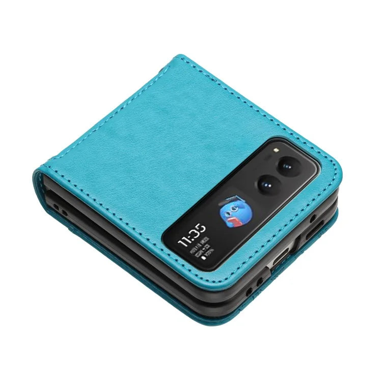 For Motorola Razr 40 5G Case Flower Imprint Leather Phone Cover with Card Holder