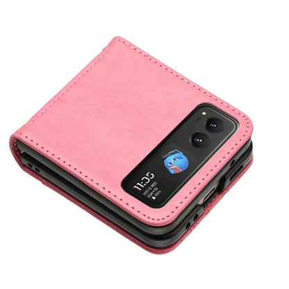For Motorola Razr 40 5G Case Flower Imprint Leather Phone Cover with Card Holder