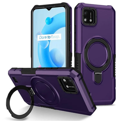For Realme C20 Case Ring Kickstand TPU+PC Protective Phone Cover