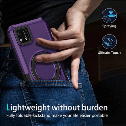 For Realme C20 Case Ring Kickstand TPU+PC Protective Phone Cover