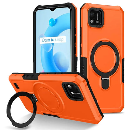 For Realme C20 Case Ring Kickstand TPU+PC Protective Phone Cover