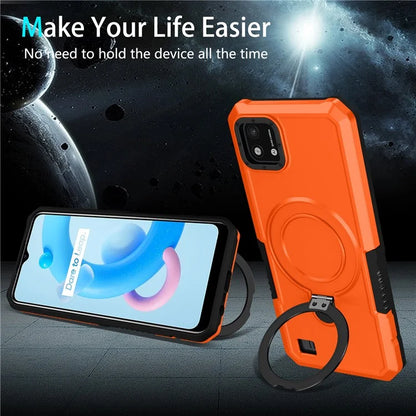 For Realme C20 Case Ring Kickstand TPU+PC Protective Phone Cover