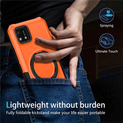 For Realme C20 Case Ring Kickstand TPU+PC Protective Phone Cover