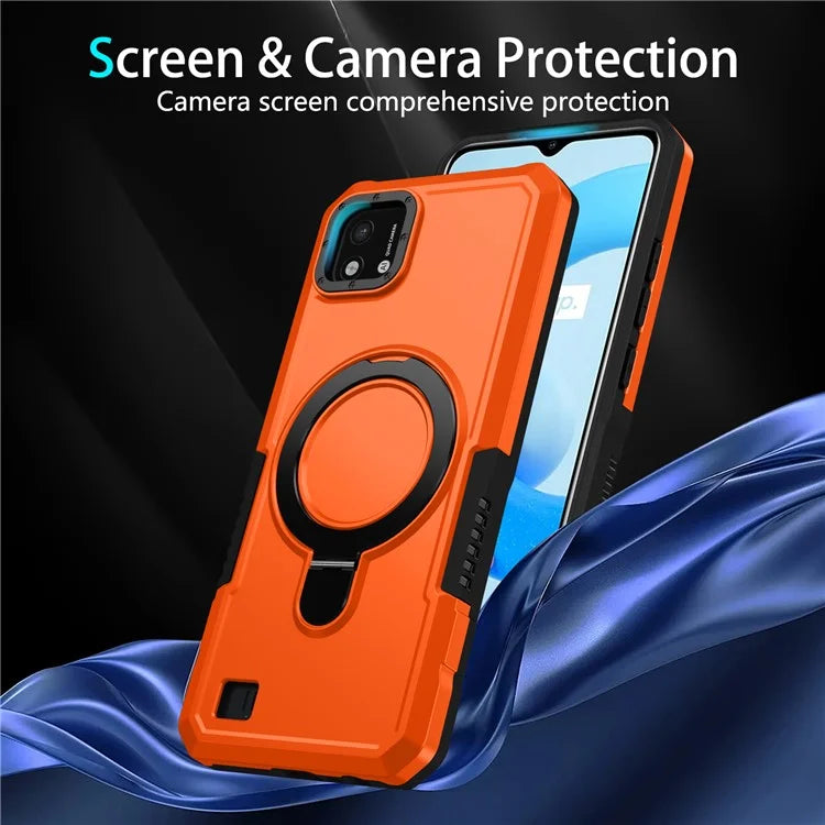 For Realme C20 Case Ring Kickstand TPU+PC Protective Phone Cover