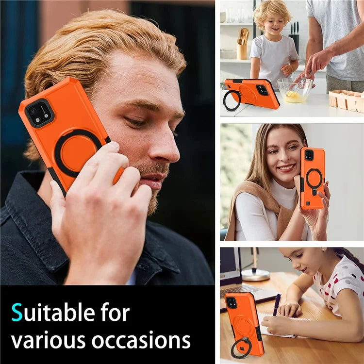 For Realme C20 Case Ring Kickstand TPU+PC Protective Phone Cover
