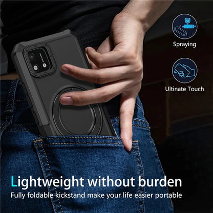 For Realme C20 Case Ring Kickstand TPU+PC Protective Phone Cover