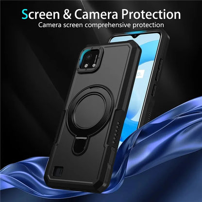 For Realme C20 Case Ring Kickstand TPU+PC Protective Phone Cover