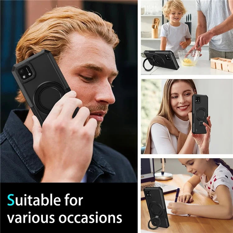 For Realme C20 Case Ring Kickstand TPU+PC Protective Phone Cover
