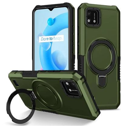 For Realme C20 Case Ring Kickstand TPU+PC Protective Phone Cover